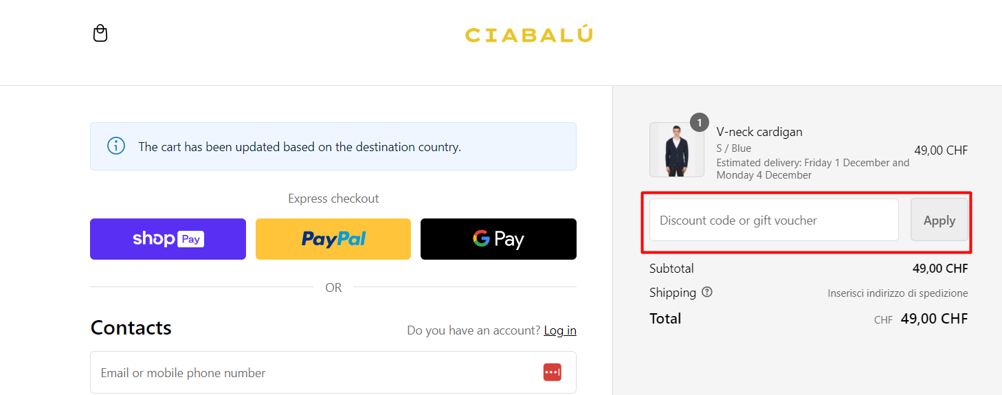 2) How do I use my Ciabalu coupon code?