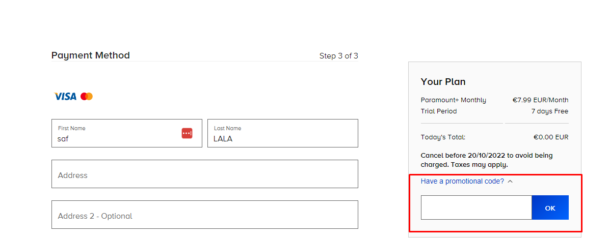 How do I use my Paramount+ promotional code?
