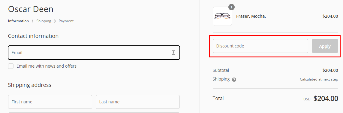 How do I use my Oscar Deen discount code?
