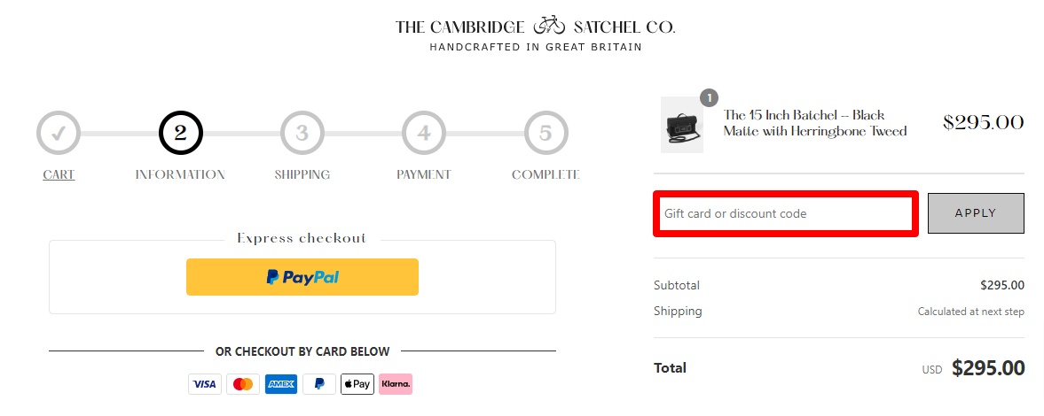 How Do I Use My The Cambridge Satchel Co. Promo Code?