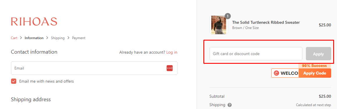How do I use my RIHOAS discount code?