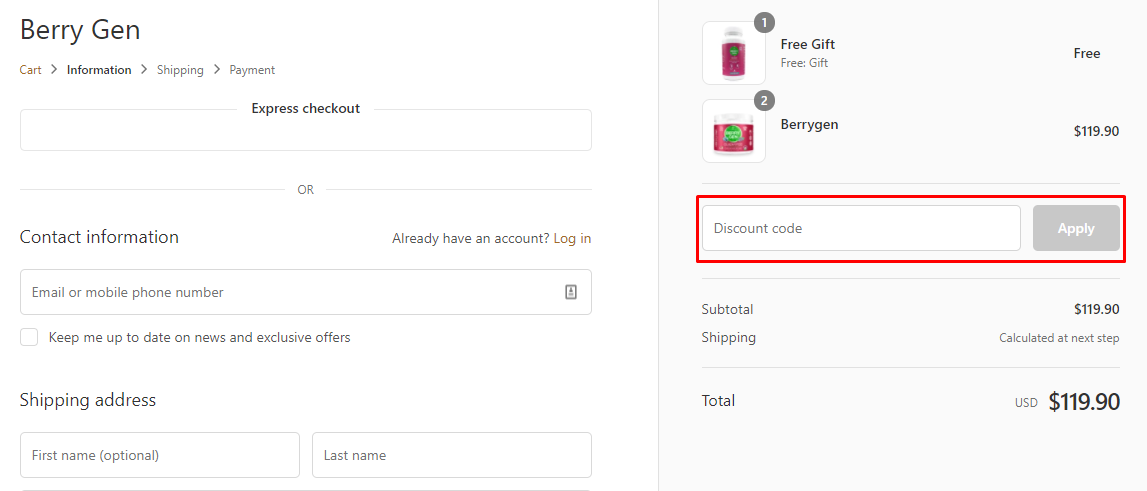 How do I use my Berry Gen Restore discount code?