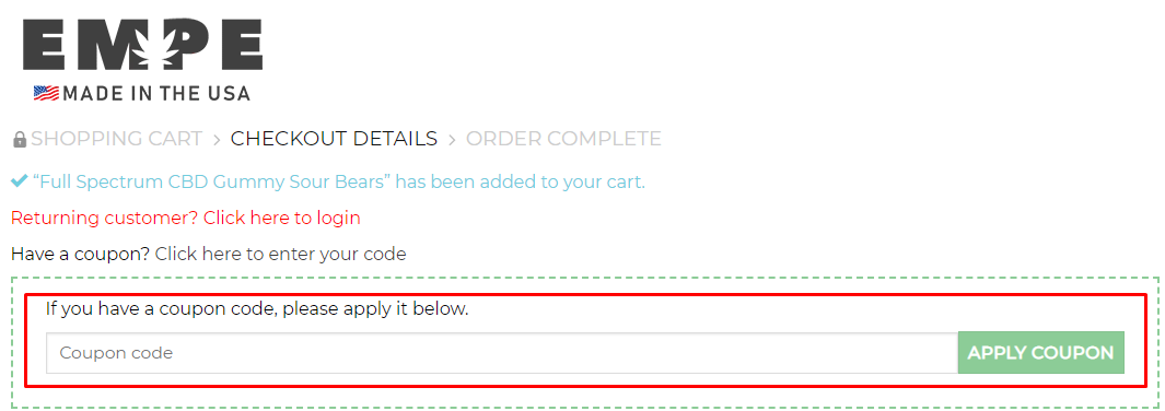 How do I use my Empe coupon code?