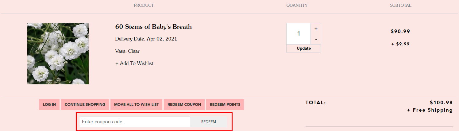 How do I use my Global Rose coupon code?