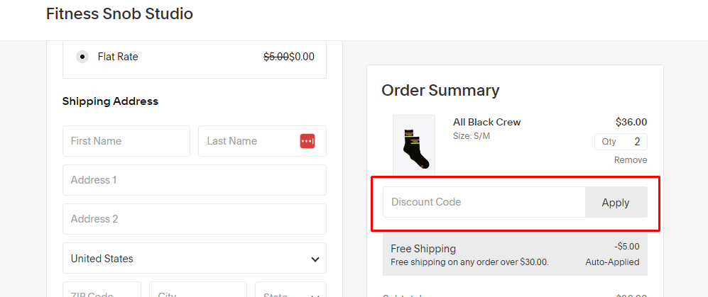How do I use my Fitness Snob discount code?