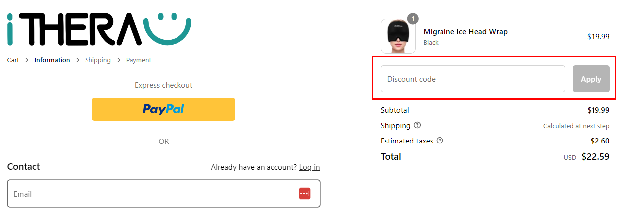 How do I use my itherau discount code?