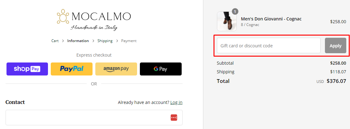 How do I use my Mocalmo discount code?