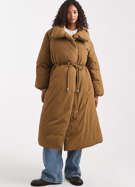 Women’s winter coats and jackets: ASOS DESIGN funnel neck longline puffer jacket