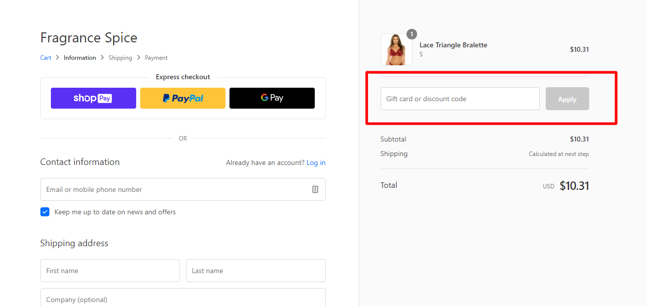How do I use my FRAGRANCE SPICE discount code?
