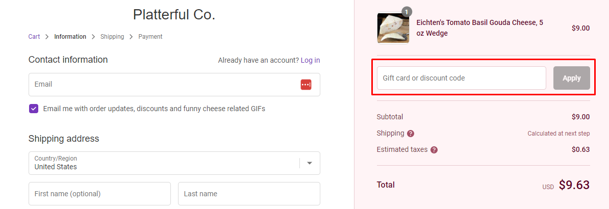 How do I use my Platterful discount code?