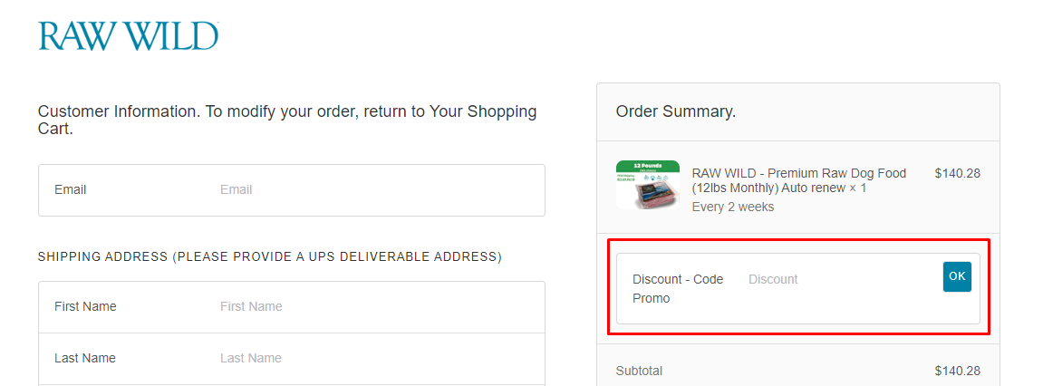 How do I use my Raw Wild discount code?