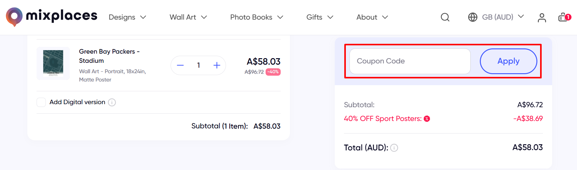 How do I use my MixPlaces coupon code?