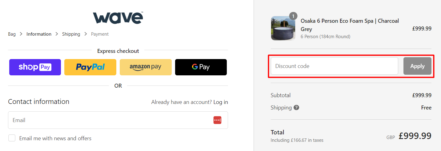 How do I use my Wave SUPs discount code?