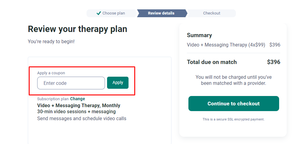 How do I use my Talkspace coupon code?