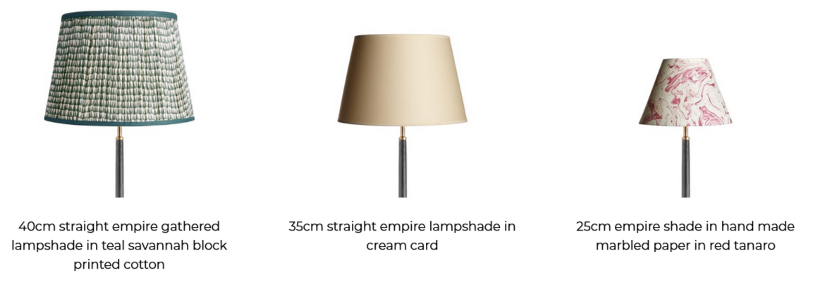 3 of the most popular Pooky lampshades on a white background