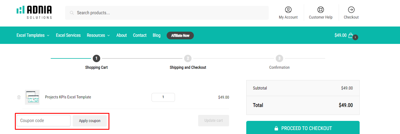 How do I use my Adnia Solutions discount code?