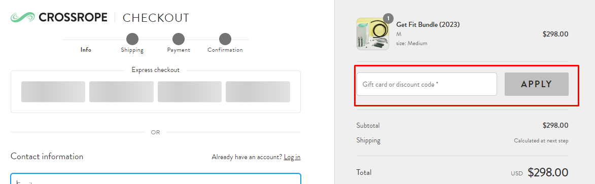How do I use my Crossrope discount code?