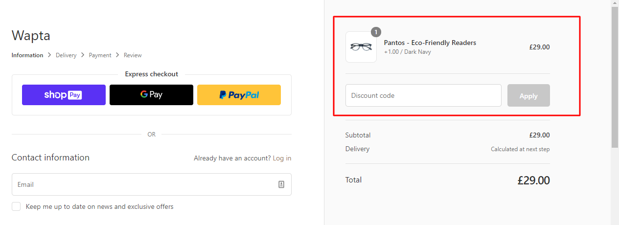 How do I use my Wapta discount code?