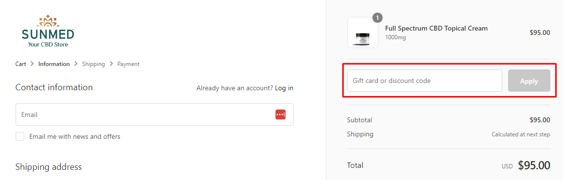 How do I use my Sunmed discount code?