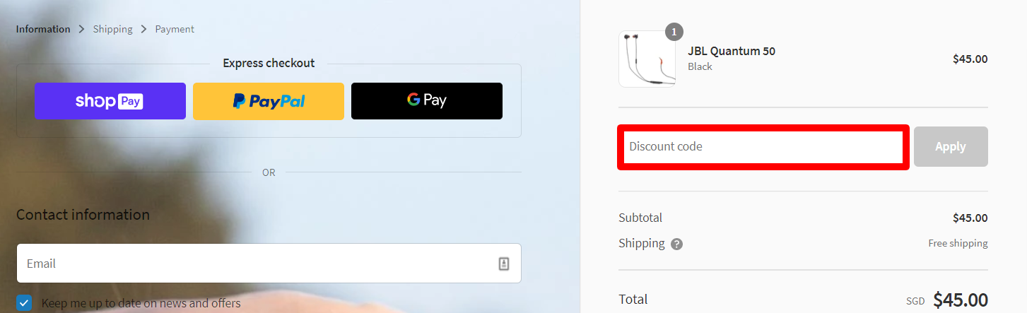 JB SG Discount Code