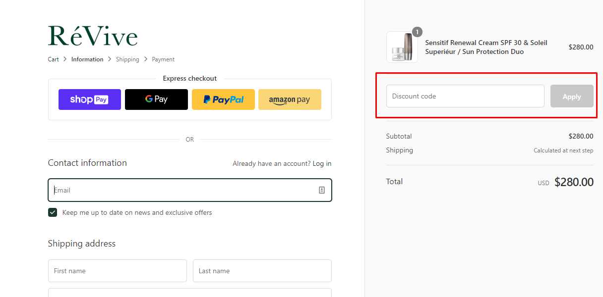 How do I use my ReVive coupon code?