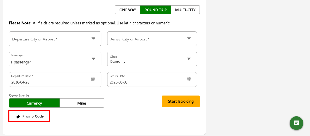 The checkout page shows where to apply your Ethiopian Airlines discount code