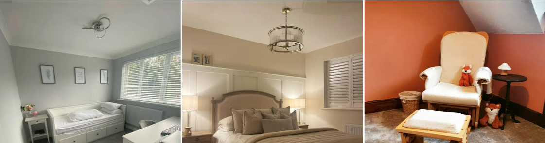 Different bedrooms painted using the Dulux range
