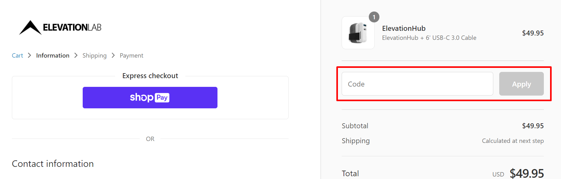 How do I use my ElevationLab coupon code?