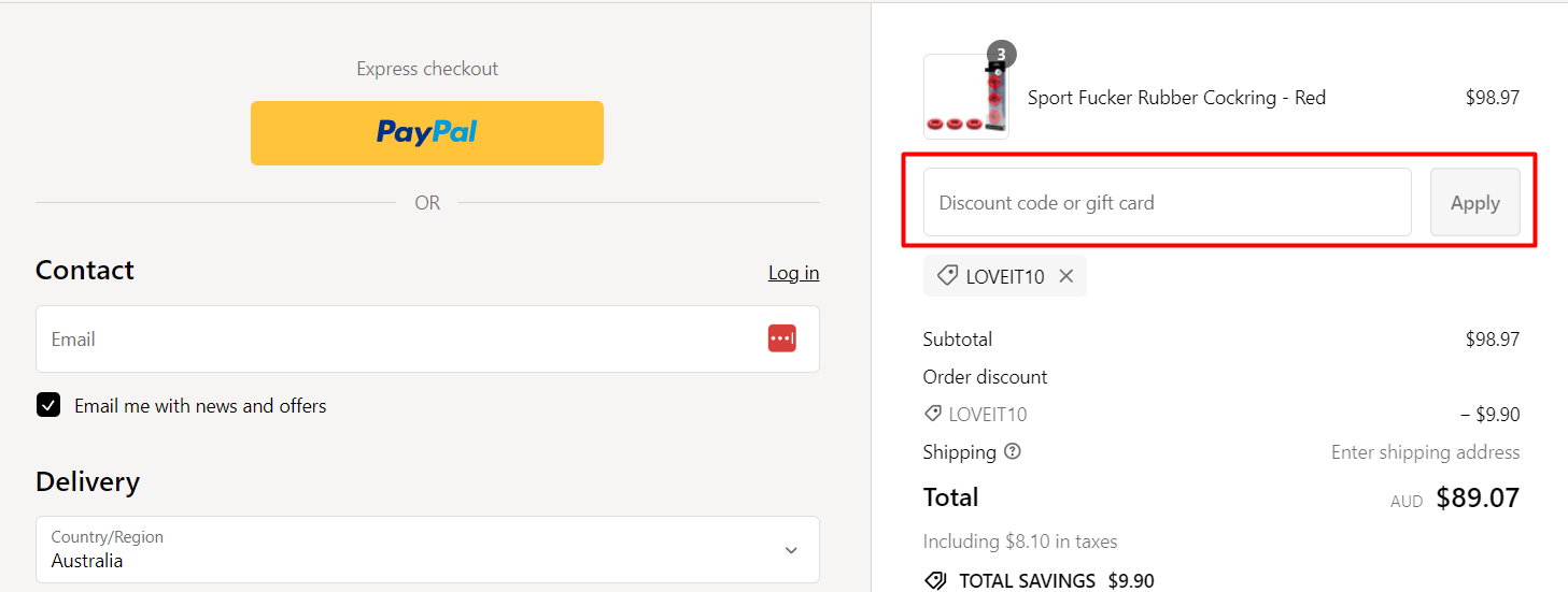 How do I use my Sex Toys Erotica discount code?