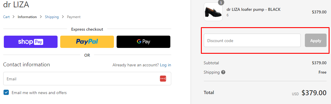 How do I use my dr Liza discount code?