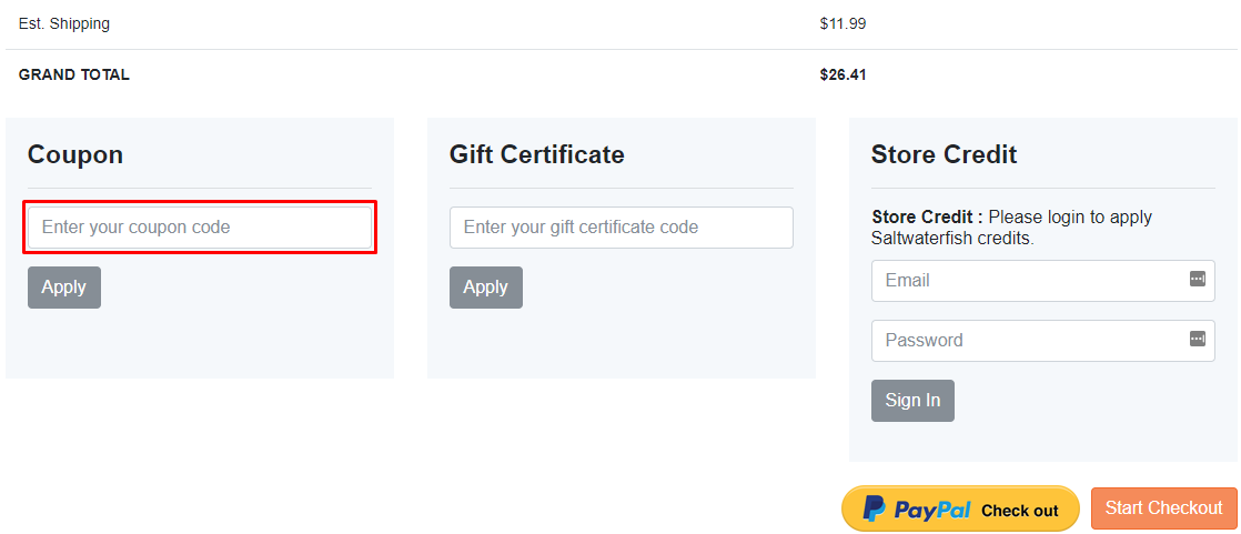 How do I use my Saltwaterfish.com coupon code?