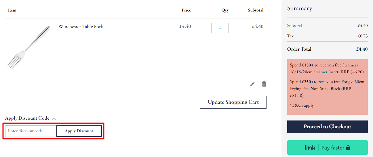 How do I use my Stellar Kitchenware discount code?