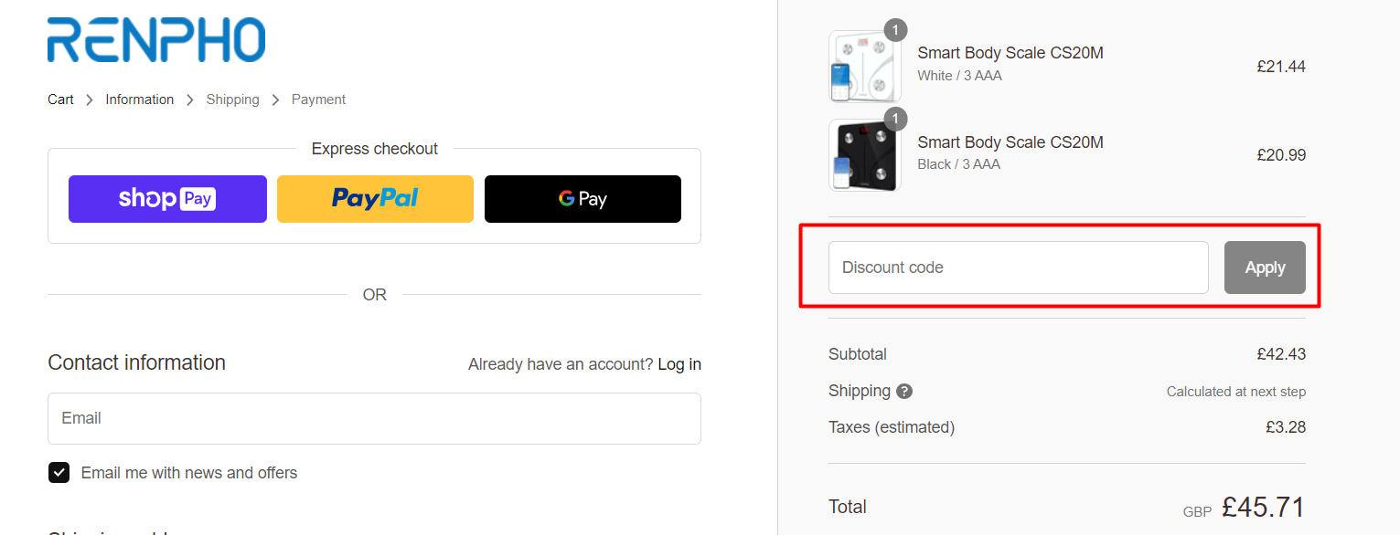 How do I use my RENPHO discount code?
