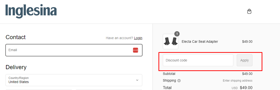 How do I use my Inglesina discount code?