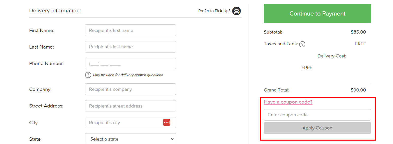 How do I use my BloomNation coupon code?