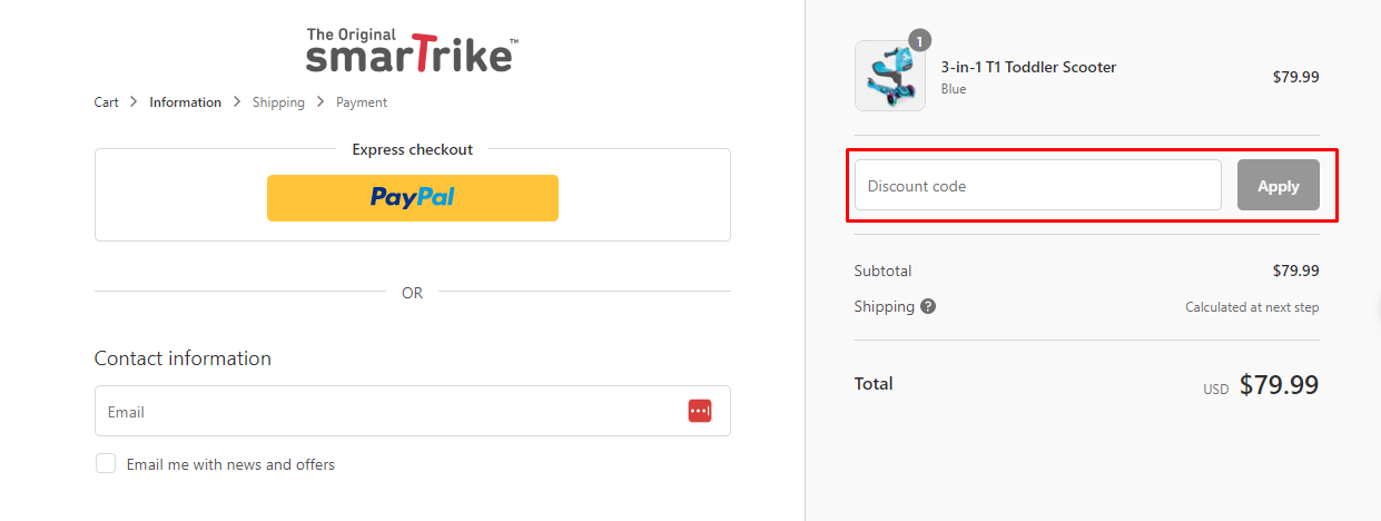 How do I use my smarTrike discount code?