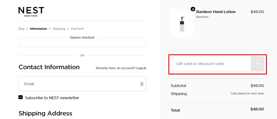 How do I use my Nest discount code?