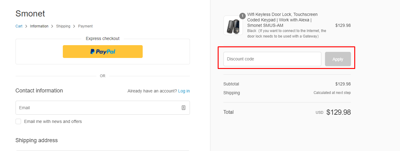 How do I use my Smonet discount code?