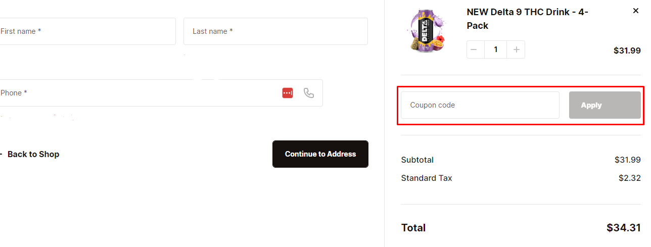How do I use my Delta Beverages coupon code?