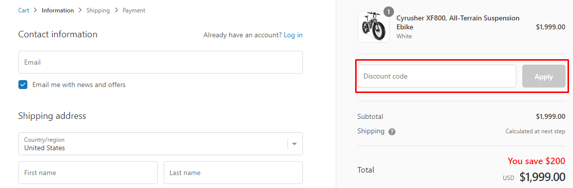 How do I use my Cyrusher discount code?