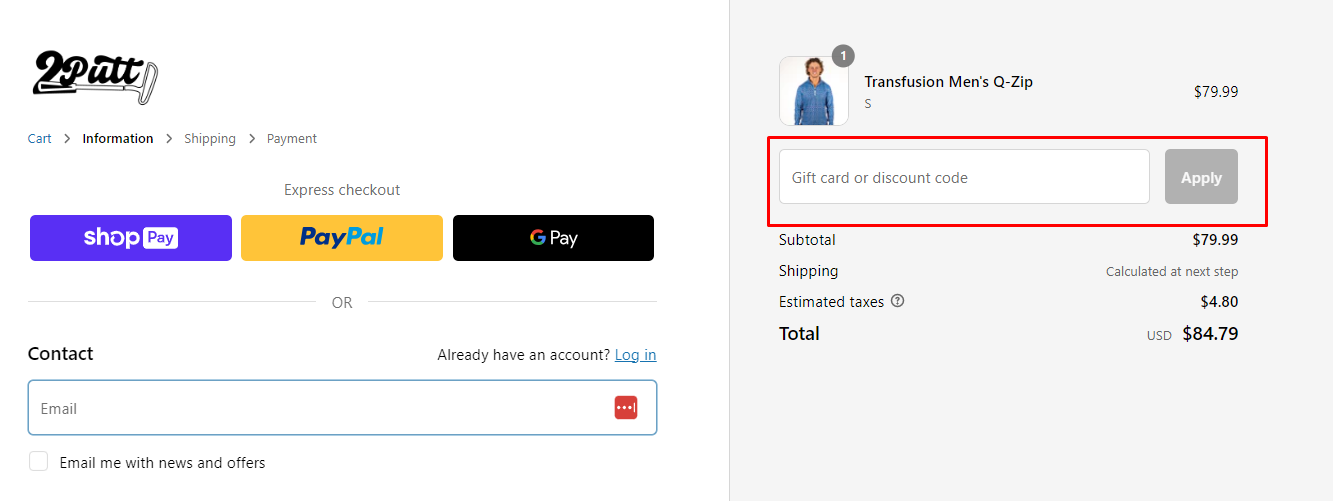 How do I use my 2putt discount code?