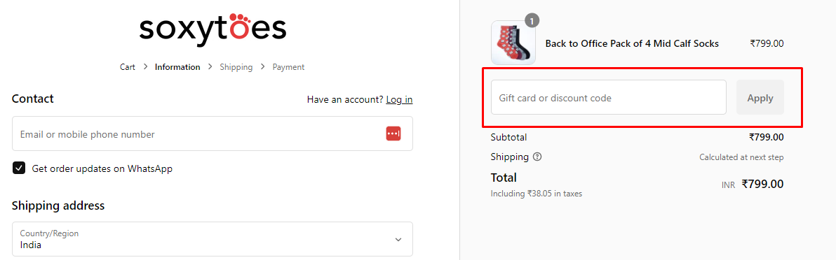 How do I use my Soxytoes discount code?