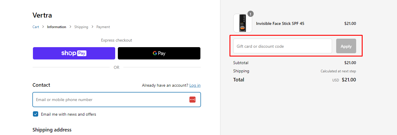 How do I use my Vertra discount code?