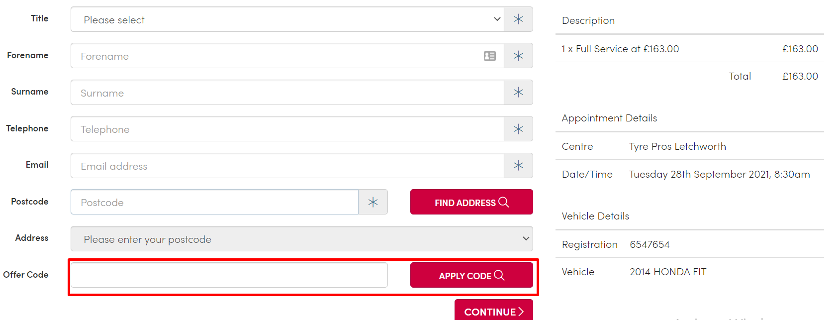 How do I use my Tyre Pros offer code?