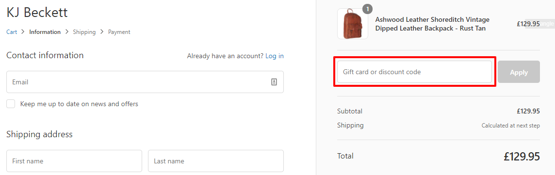 Discount Code