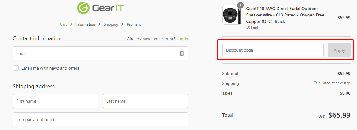 How do I use my GearIT discount code?