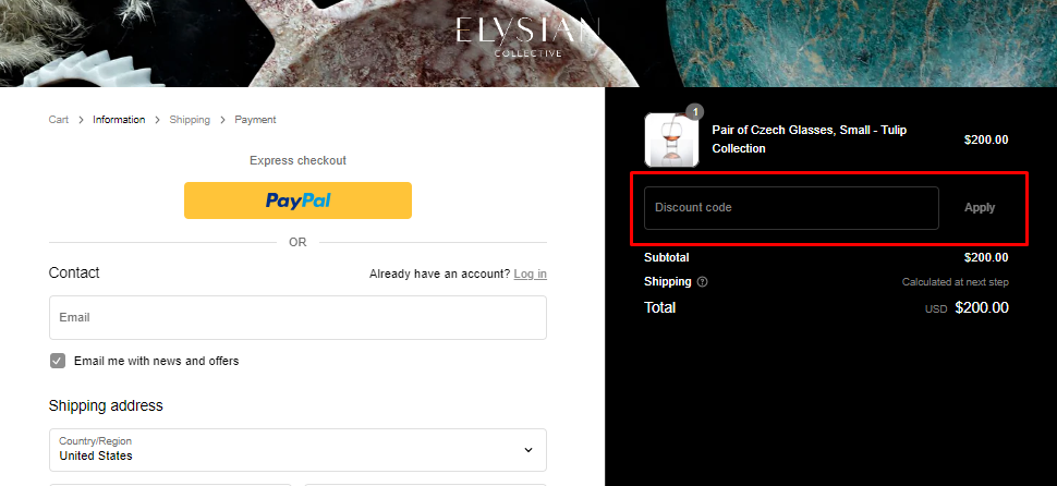 How do I use my Elysian Collective discount code?
