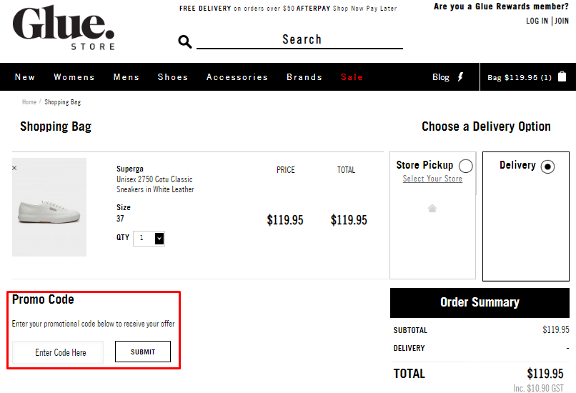 How do I use my Glue Store discount codes?