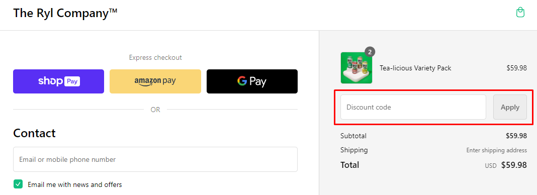 How do I use my The Ryl Company discount code?