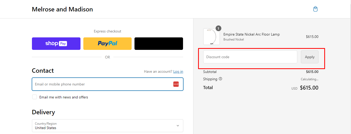 How do I use my Melrose & Madison coupon code?